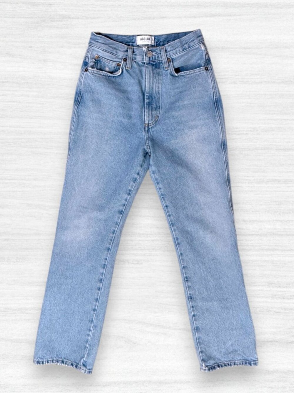 AGOLDE High Rise Straight Leg Jeans Light Wash Denim Vintage Women 25